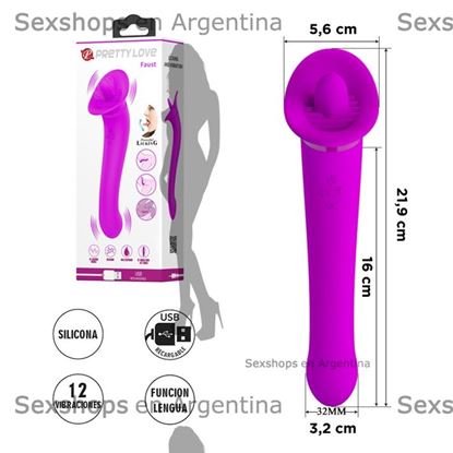 Estimulador de clitoris simil lengua con carga USB